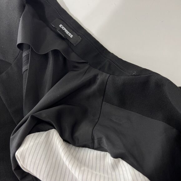 Express Blazer Women 2 Black Button Up Jacket Career Casual Shoulder Pads Outer - Picture 7 of 13